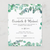 Eukalyptus Wedding Einladung Budget Grüne Leaf (Vorderseite)