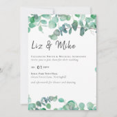 Eukalyptus Wedding Einladung Budget Grüne Leaf (Vorderseite)