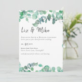 Eukalyptus Wedding Einladung Budget Grüne Leaf (Stehend Vorderseite)