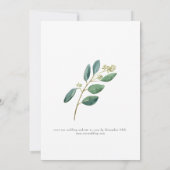 Eukalyptus Wedding Einladung für moderne Wasserfar (Rückseite)