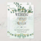 Eukalyptus Wedding Einladung Moderne Vegetation Go (Vorne/Hinten)