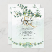 Eukalyptus Wedding Einladung Moderne Vegetation Go (Vorne/Hinten)
