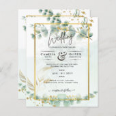 Eukalyptus Wedding Einladung Moderne Vegetation Go (Vorne/Hinten)