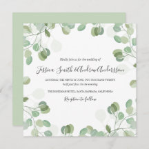Eukalyptus Wedding Einladung Rustikale Vegetation 