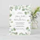 Eukalyptus Wedding Einladung Rustikale Vegetation  (Stehend Vorderseite)