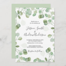 Eukalyptus Wedding Einladung Rustikale Vegetation 