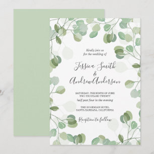 Eukalyptus Wedding Einladung Rustikale Vegetation