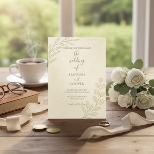 Eukalyptus Wedding Einladung von Beige Olive Branc