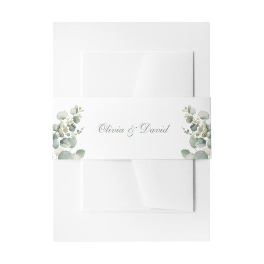 Eukalyptus Wedding Einladungsbanderole (Vorderseite Beispiel)