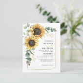 Eukalyptus Wedding Einladungspostkarte (Stehend Vorderseite)