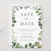 Eukalyptus Wedding Flat Save the Date Card (Vorderseite)