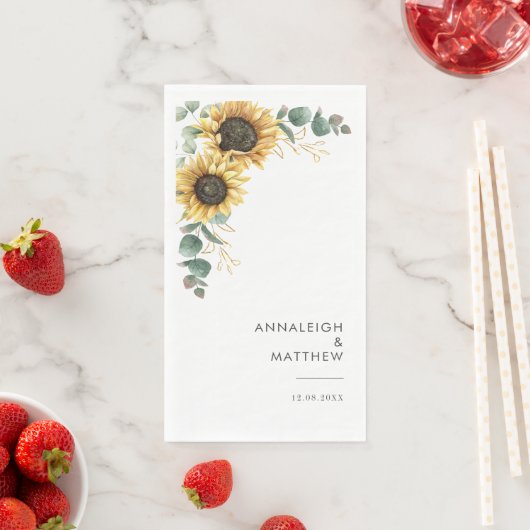 Eukalyptus Wedding Floral Sunflower Serviette (Beispiel)