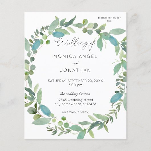Eukalyptus Wedding Flyer (Vorne)