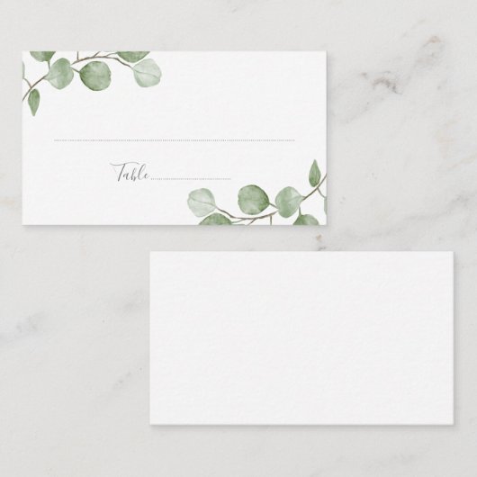 Eukalyptus Wedding Folded Platzkarte (Vorne/Hinten)