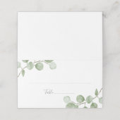 Eukalyptus Wedding Folded Platzkarte (Außenseite Aufgefaltet)
