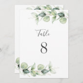 Eukalyptus Wedding Foliage Empfang Tischnummer (Vorne/Hinten)