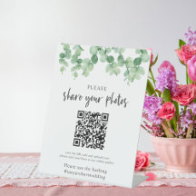 Eukalyptus Wedding Foto Album QR Code Begrüßung