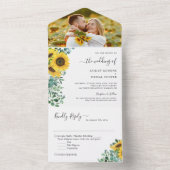 Eukalyptus Wedding Foto All In One Einladung (Innen Boden)