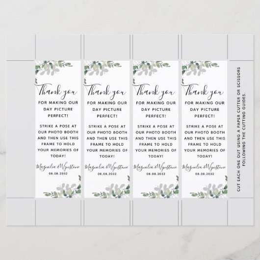 Eukalyptus Wedding Foto Booth Beilage Vorlage einf (Vorderseite)