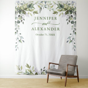 Eukalyptus Wedding Foto Booth Hintergrund Wandteppich