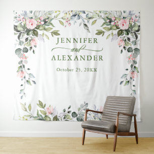 Eukalyptus Wedding Foto Booth Hintergrund Wandteppich