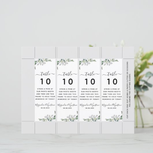 Eukalyptus Wedding Foto Booth Table No Template (Stehend Vorderseite)