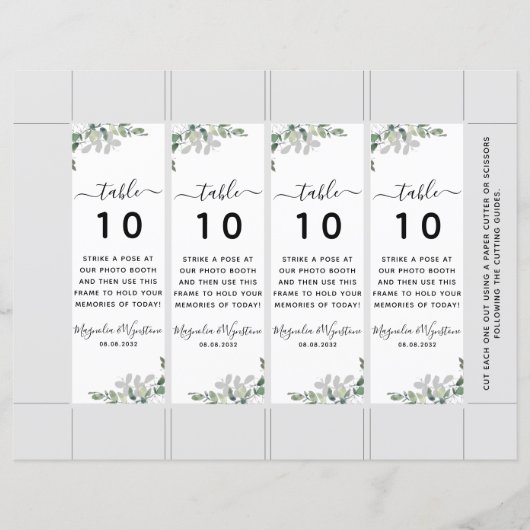 Eukalyptus Wedding Foto Booth Table No Template (Vorderseite)