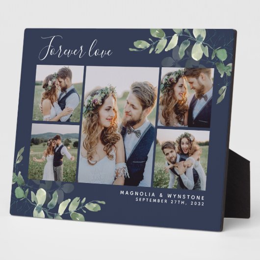 Eukalyptus Wedding Foto Collage Keepake Fotoplatte (Seite)