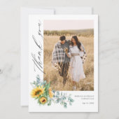 Eukalyptus Wedding Foto Dankeskarte (Vorderseite)