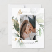 Eukalyptus Wedding Foto Einladung (Vorderseite)