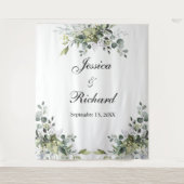Eukalyptus Wedding Foto Hintergrundband Wandteppich (Vorderseite)
