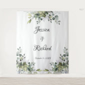 Eukalyptus Wedding Foto Hintergrundband Wandteppich (Vorderseite)