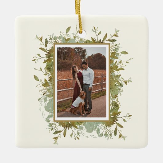 Eukalyptus Wedding Foto Keramikornament (Vorderseite)