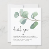 Eukalyptus Wedding Foto QR Code Vielen Dank (Vorderseite)