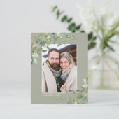 Eukalyptus Wedding Foto Save the Date (Stehend Vorderseite)