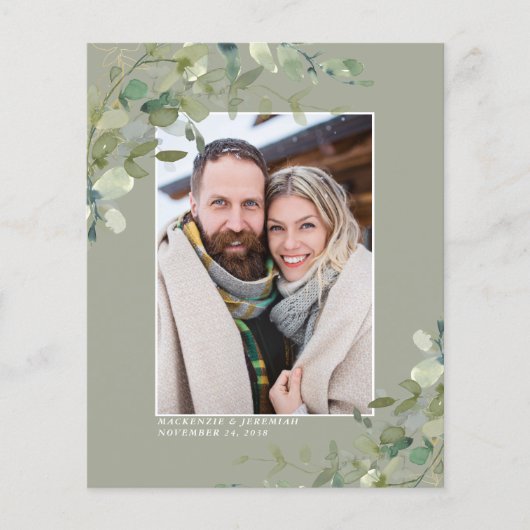 Eukalyptus Wedding Foto Save the Date (Vorderseite)