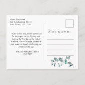 Eukalyptus Wedding Foto Vielen Dank Postkarte (Rückseite)