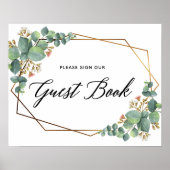 Eukalyptus Wedding Gästebuchzeichen Poster (Vorne)