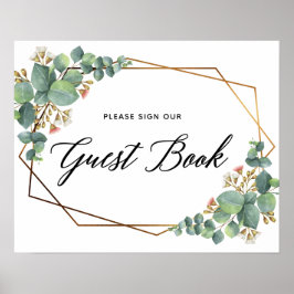Eukalyptus Wedding Gästebuchzeichen Poster