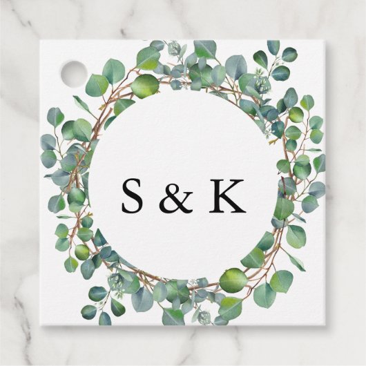 Eukalyptus Wedding Geschenkanhänger (Vorderseite)