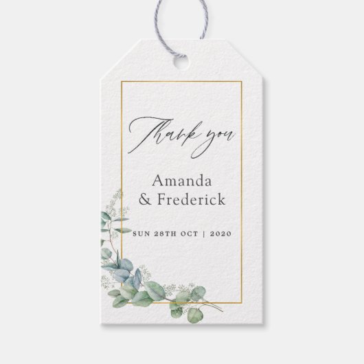 Eukalyptus Wedding Geschenkanhänger (Vorderseite)