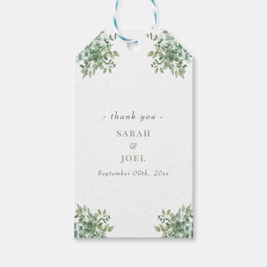 Eukalyptus Wedding Geschenkanhänger (Vorderseite)