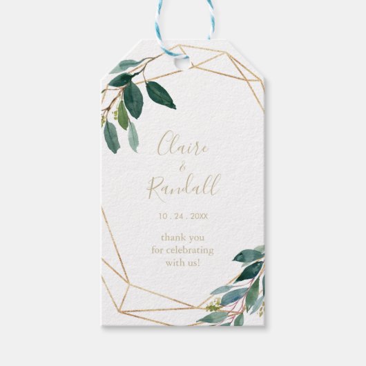 Eukalyptus Wedding Geschenkanhänger (Vorderseite)
