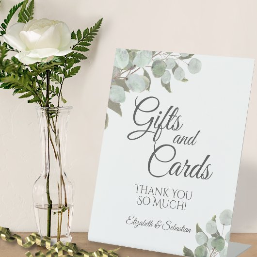 Eukalyptus Wedding Gifts & Cards Sockelschild