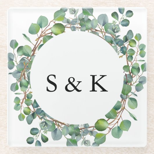 Eukalyptus Wedding Glasuntersetzer (Vorderseite)