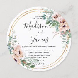 Eukalyptus Wedding Gold Circle Einladung