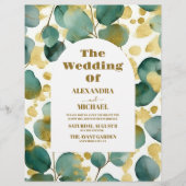 Eukalyptus Wedding Gold Glitzer Flyer (Vorne)