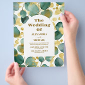 Eukalyptus Wedding Gold Glitzer Flyer (Hand)