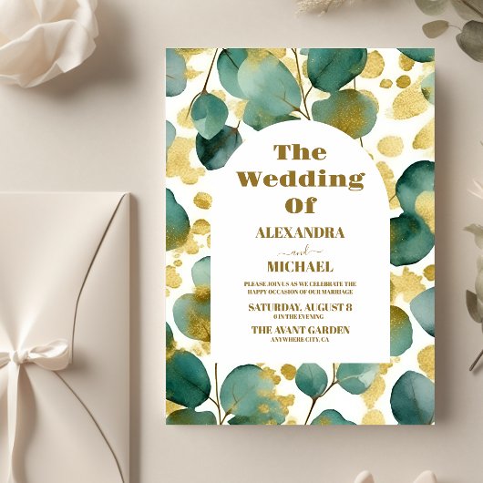 Eukalyptus Wedding Gold Glitzer Flyer