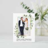 Eukalyptus Wedding Gold Liebe Dank Postkarte (Stehend Vorderseite)